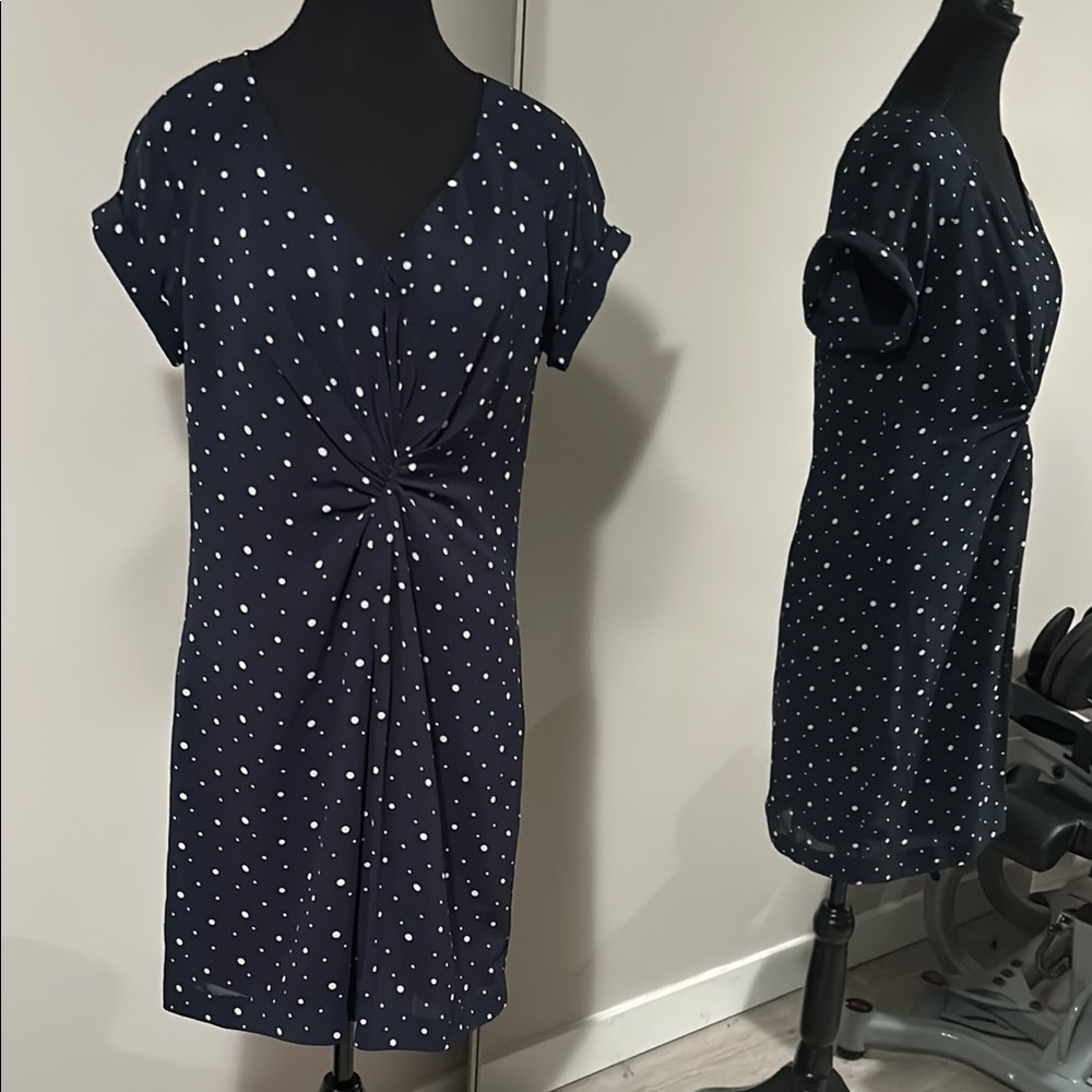 Navy Polka Dot Dress